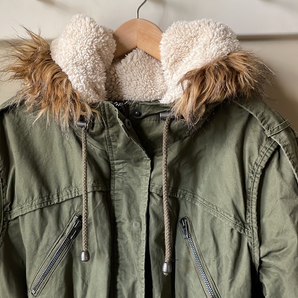 NWOT ASOS parka Khaki mid length size 8 - Picture 2 of 10